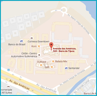 Mapa da localização da unidade Barra da Tijuca